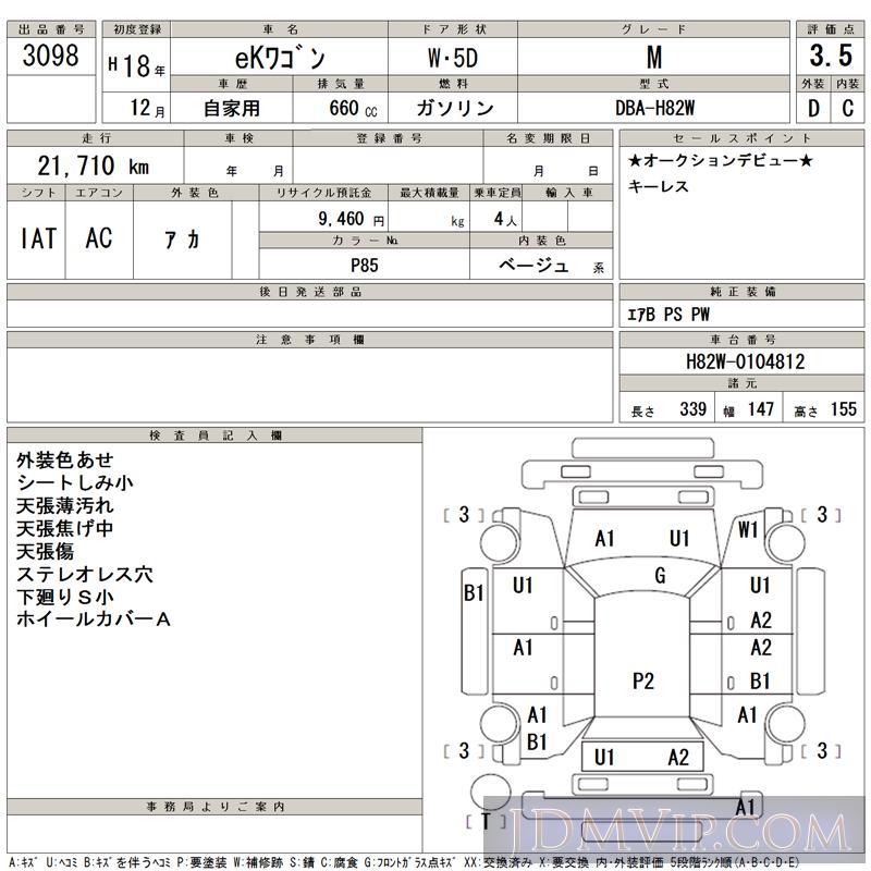 2006 MITSUBISHI EK ACTIVE M H82W - 3098 - TAA Kyushu