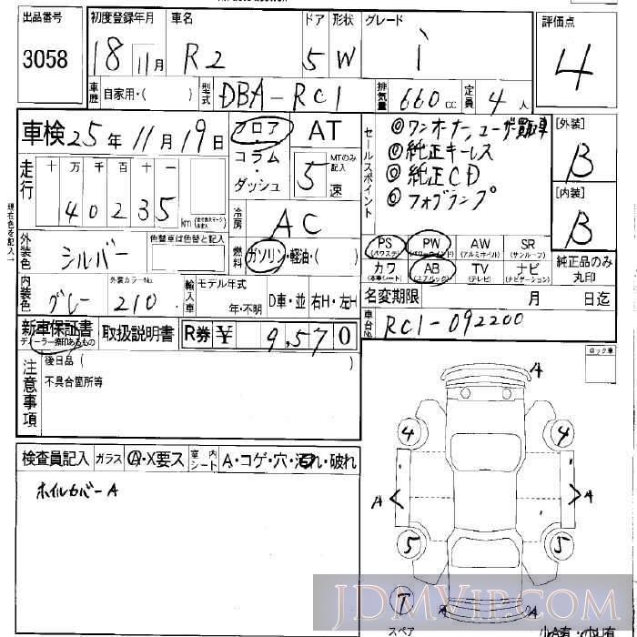 2006 SUBARU R2 I RC1 - 3058 - LAA Okayama