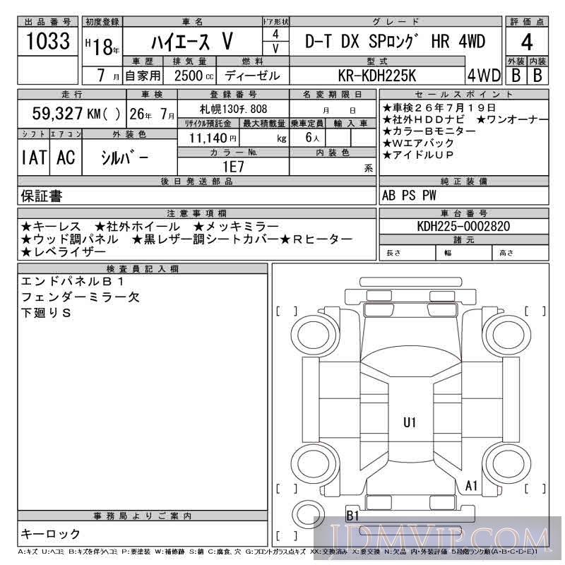2006 TOYOTA HIACE VAN D-T_DX_SP_HR_4 KDH225K - 1033 - CAA Gifu