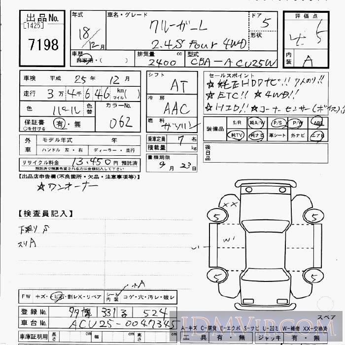 2006 TOYOTA KLUGER 2.4S_FOUR_4WD ACU25W - 7198 - JU Gifu