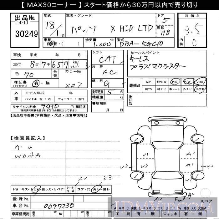 2006 TOYOTA PASSO X_HID_LTD KGC10 - 30249 - JU Gifu