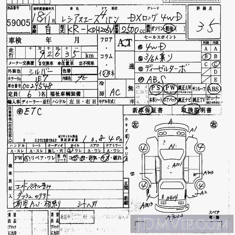 2006 TOYOTA REGIUS ACE 4WD_DX_L KDH205V - 59005 - HAA Kobe