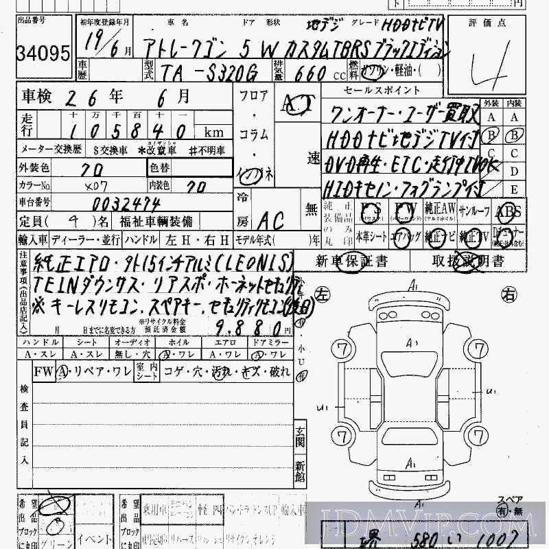 2007 DAIHATSU ATRAI WAGON RS_ED S320G - 34095 - HAA Kobe