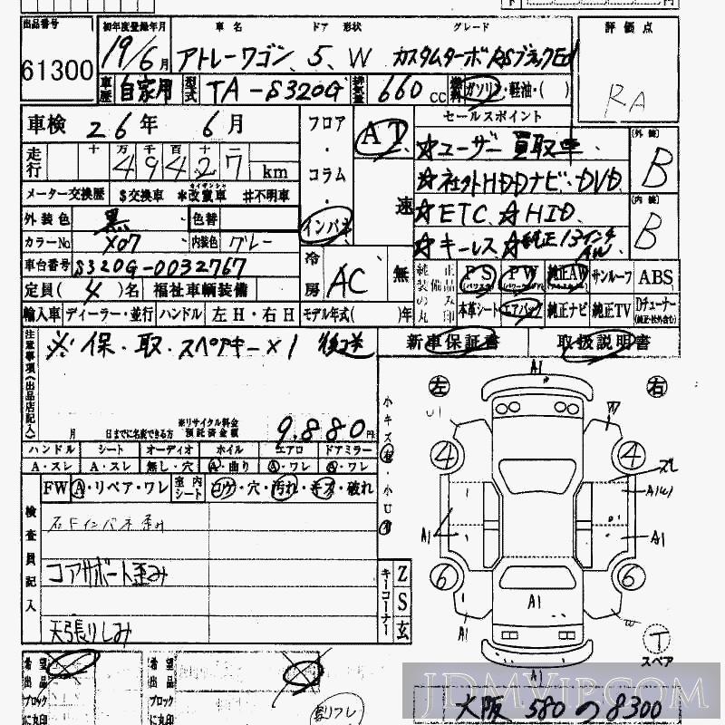 2007 DAIHATSU ATRAI WAGON RS_ED S320G - 61300 - HAA Kobe