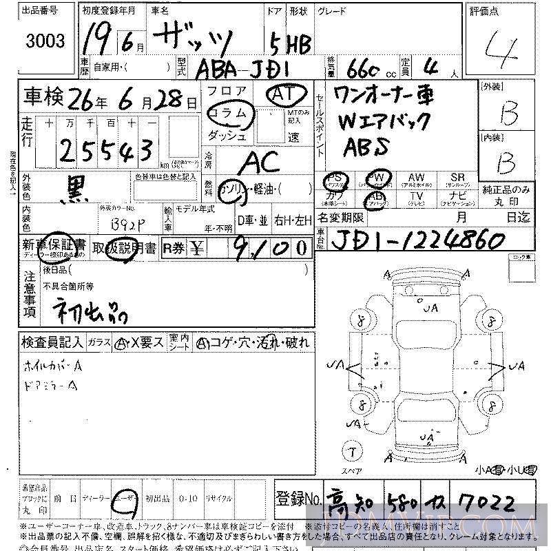 2007 HONDA THATS  JD1 - 3003 - LAA Shikoku