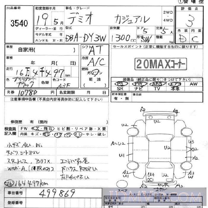 2007 MAZDA DEMIO  DY3W - 3540 - JU Fukushima