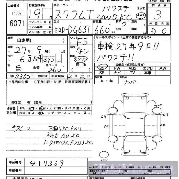 2007 MAZDA SCRUM TRUCK 4WD_KC DG63T - 6071 - JU Miyagi