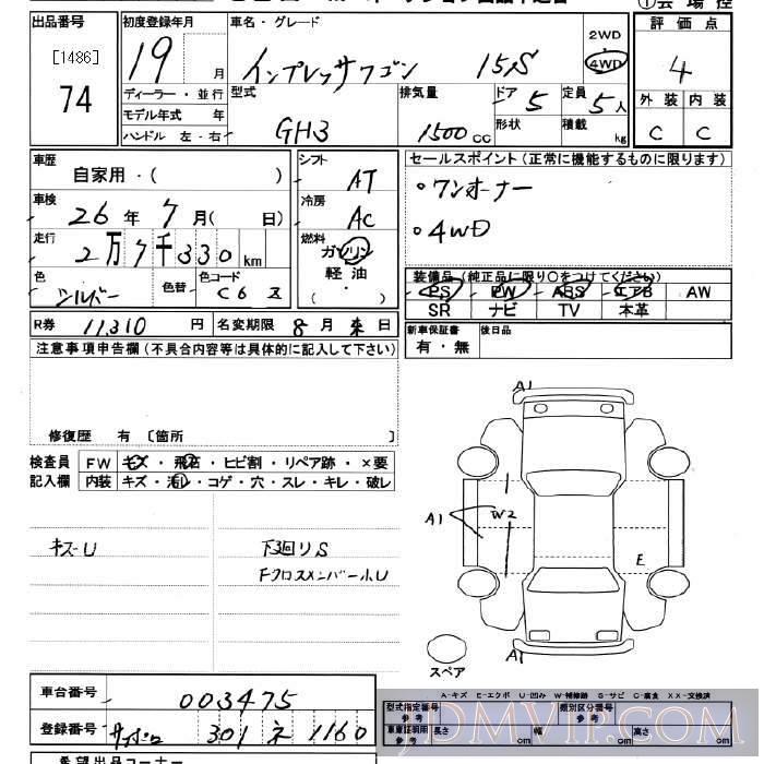2007 SUBARU IMPREZA 4WD_15S GH3 - 74 - JU Miyagi