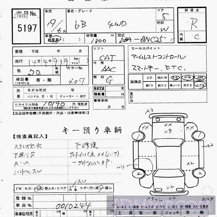 2007 TOYOTA BB 4WD QNC25 - 5197 - JU Gifu