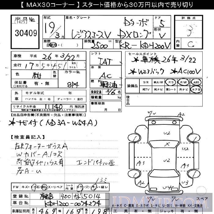 2007 TOYOTA REGIUS ACE DX__TB KDH200V - 30409 - JU Gifu