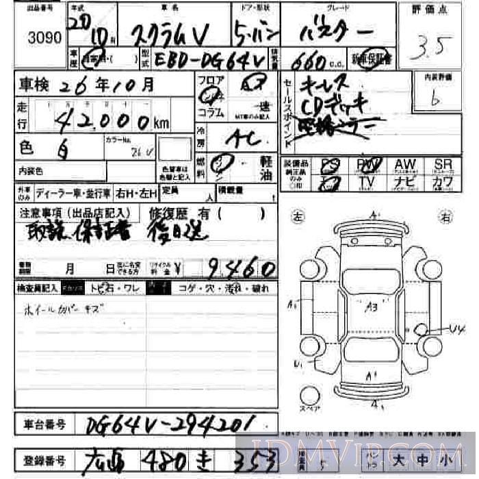 2008 MAZDA SCRUM  DG64V - 3090 - JU Hiroshima