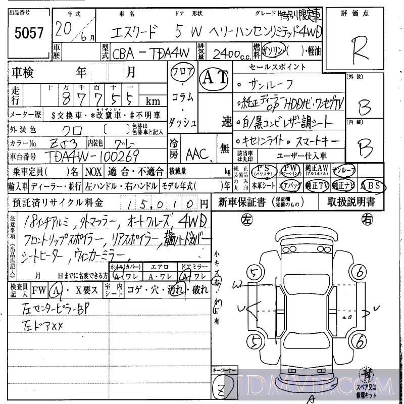 2008 SUZUKI ESCUDO LTD4WD TDA4W - 5057 - IAA Osaka