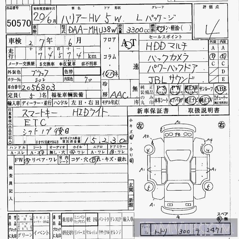 2008 TOYOTA HARRIER L MHU38W - 50570 - HAA Kobe