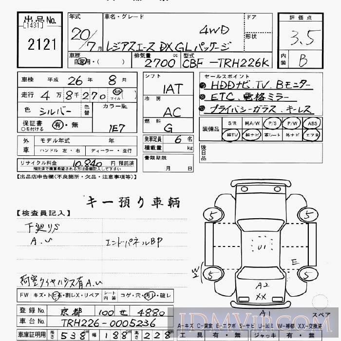2008 TOYOTA REGIUS ACE 4WD_DX_GL-PKG TRH226K - 2121 - JU Gifu