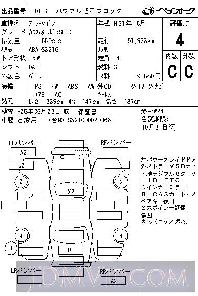 2009 DAIHATSU ATRAI WAGON RS_LTD S321G - 10110 - BAYAUC