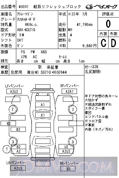 2010 DAIHATSU ATRAI WAGON R S321G - 40001 - BAYAUC