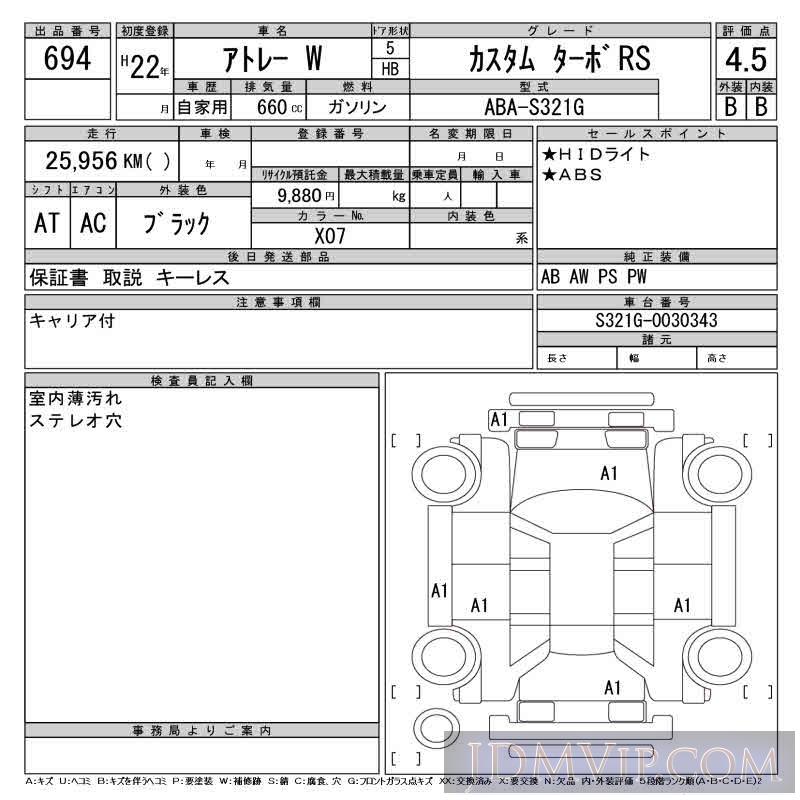 2010 DAIHATSU ATRAI WAGON _RS S321G - 694 - CAA Chubu