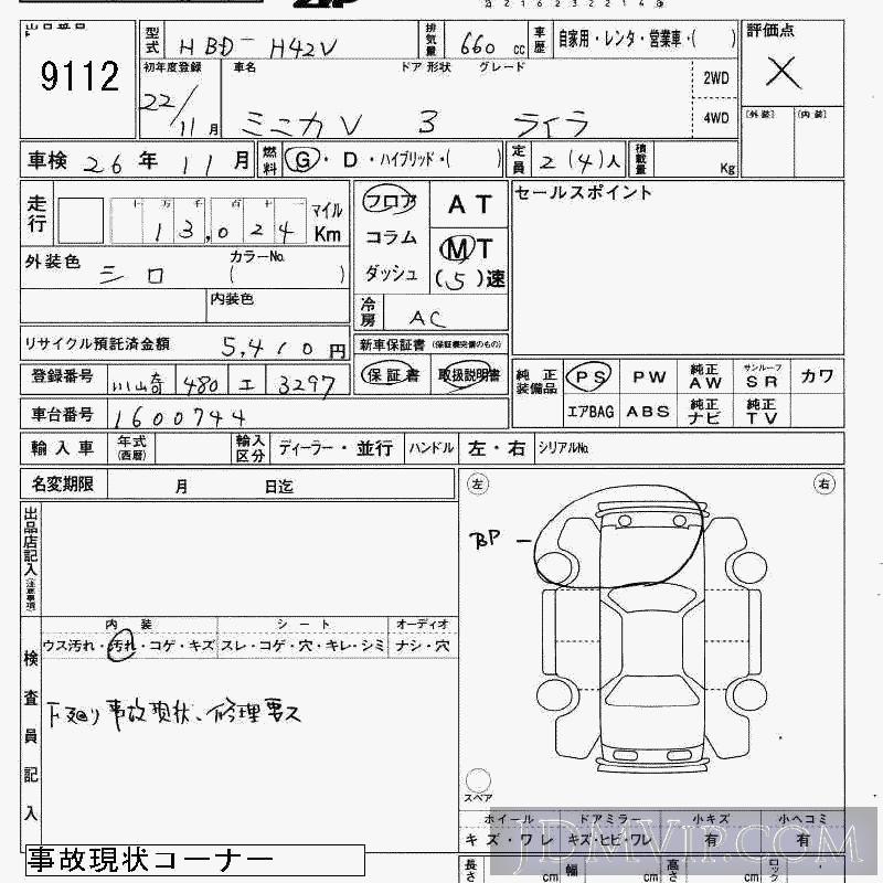 2010 MITSUBISHI MINICA  H42V - 9112 - JAA
