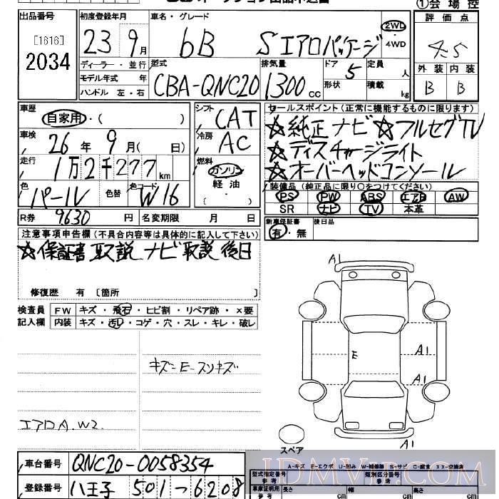 2011 TOYOTA BB S QNC20 - 2034 - JU Saitama