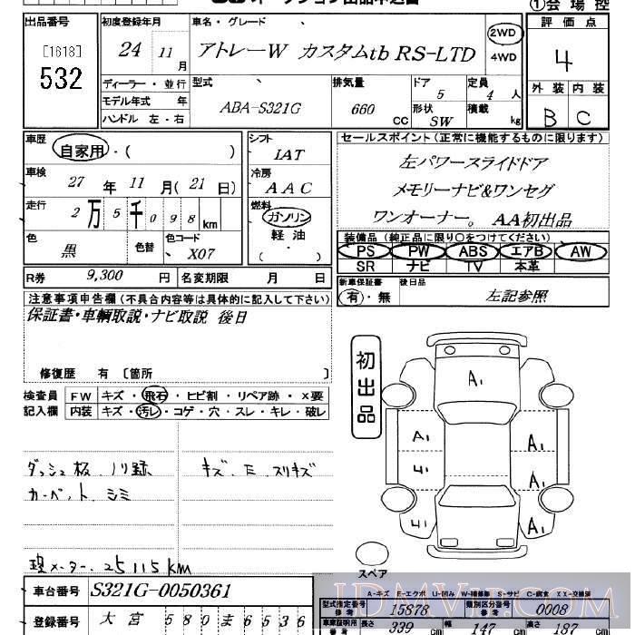 2012 DAIHATSU ATRAI WAGON RS_LTD S321G - 532 - JU Saitama