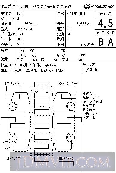 2012 MITSUBISHI TOPPO M H82A - 10146 - BAYAUC