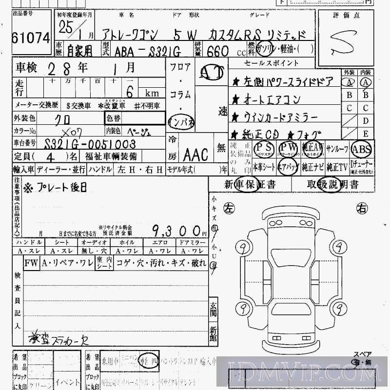 2013 DAIHATSU ATRAI WAGON RS_LTD S321G - 61074 - HAA Kobe