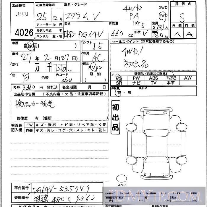 2013 MAZDA SCRUM PA_4WD DG64V - 4026 - JU Kanagawa