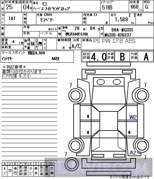 2013 NISSAN MOCO S_ MG33S - 3024 - NAA Tokyo